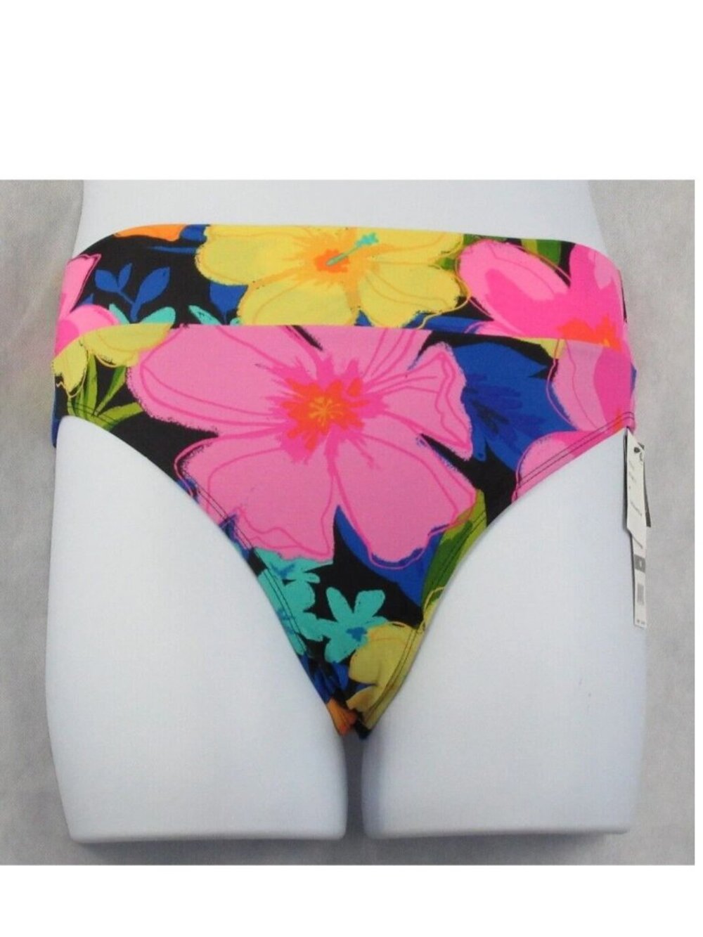 Sundazed Juniors' Colorful Floral High-Waist Swim Bikini Bottom, Multi, Medium